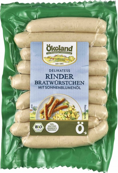 Ökoland Bio Delikatess Rinder-Bratwürstchen, 180 gr Pa