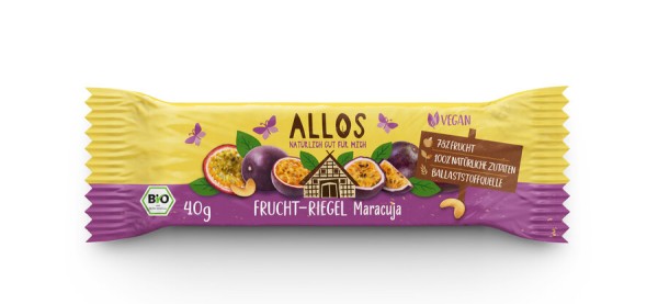 Allos Frucht-Riegel Maracuja, 40 g Stück