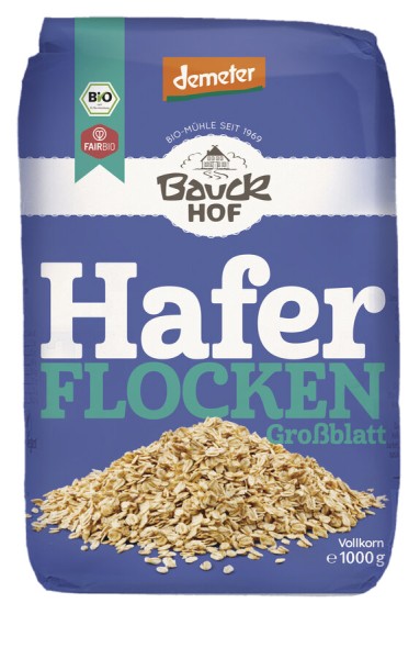 Bauckhof Haferflocken Großblatt, 1 kg Packung
