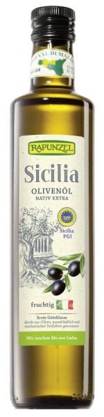 Rapunzel Olivenöl Sicilia PGI nativ extra, 0,5 L F