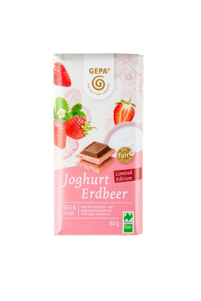 Gepa Weiße Joghurtschokolade mit Erdbeere &amp; Vollmi