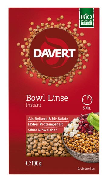 Davert Bowl Linse Instant, 100 gr Schachtel