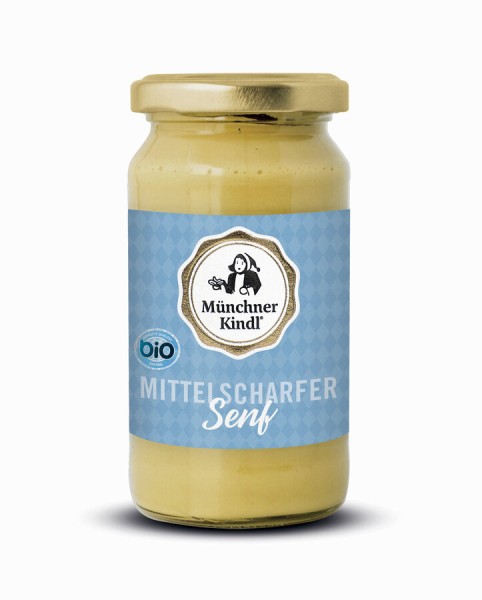 Münchner Kindl Senf Mittelscharfer Senf, 200 ml Gl