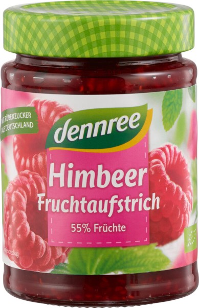 dennree Fruchtaufstrich Himbeere, 340 gr Glas - 55