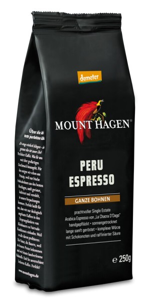 Mount Hagen Demeter Espresso Peru, ganze Bohne, 25