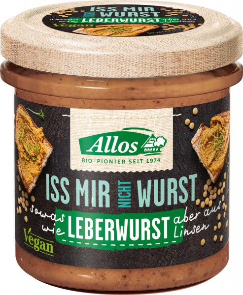 Allos Iss mir nicht Wurst Leberwurst, 135 gr Glas