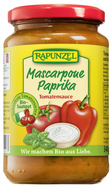 Rapunzel Tomatensauce Mascarpone Paprika, 330 ml G