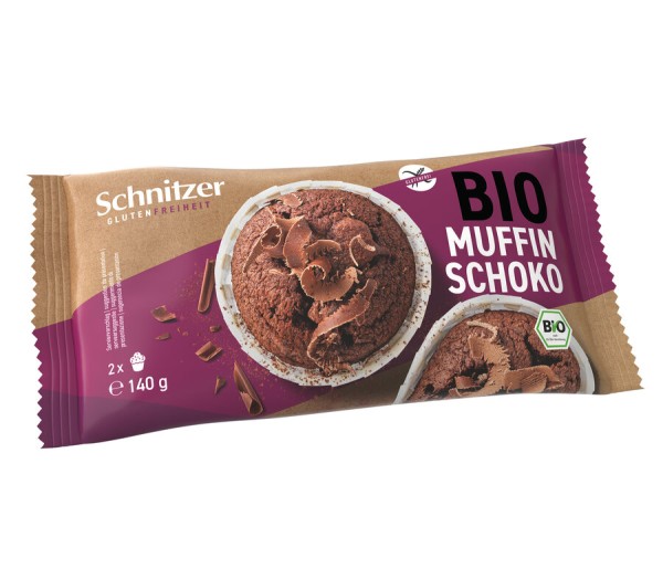 Schnitzer Bio Muffin Schoko, 140 g Packung -gluten