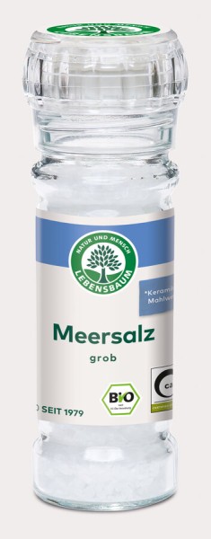 Lebensb Meersalz im Glas mit Mühlenaufsatz, 100 gr