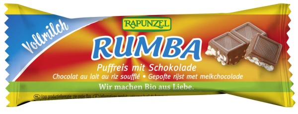 Rapunzel Rumba Puffreisriegel Vollmilch, 21 gr Stü