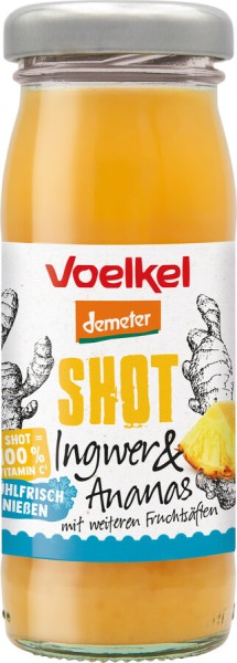 Voelkel Shot Ingwer &amp; Ananas, 95 ml Flasche