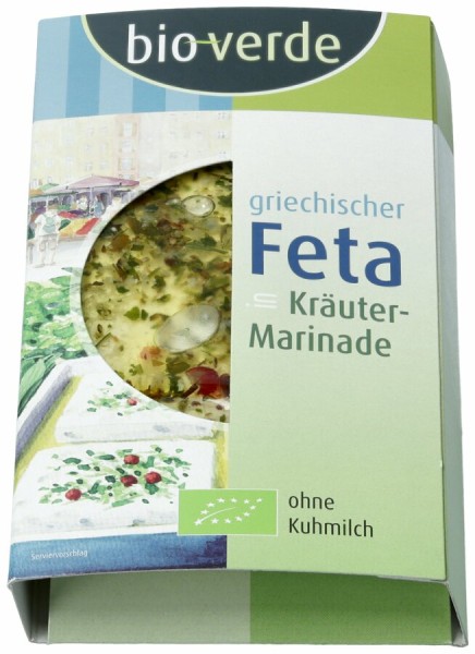 bio-verde Feta in Kräutermarinade, 150 g Packung