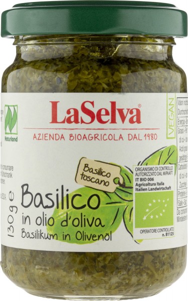 Basilikum in Olivenöl 130g