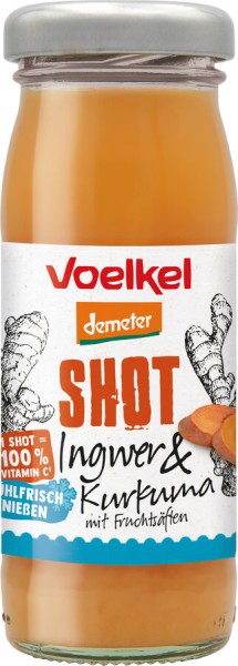 Voelkel Shot Ingwer &amp; Kurkuma, 95 ml Flasche