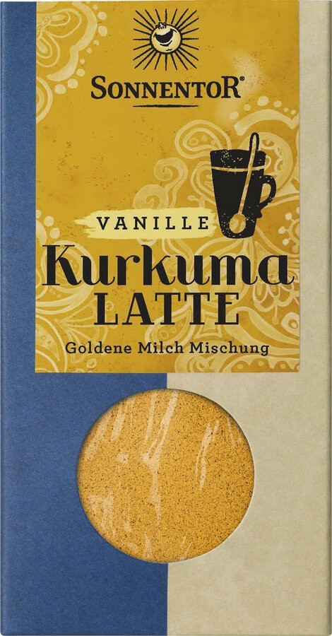 Mach deinen Morgen oder Abend zu etwas Besonderem mit Sonnentor Kurkuma-Latte Vanille - Goldene Milch. Diese Bio-Gewürzmischung verwandelt jede (Pflanzen-)Milch in ein Getränk, das mit seiner goldgelben Farbe und dem einzigartigen Geschmack von Kurkuma und Vanille begeistert. Perfekt für alle, die sich einen Moment der Ruhe gönnen möchten.
