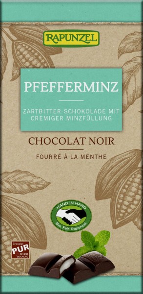 Rapunzel Zartbitter Schokolade mit Pfefferminzfüll
