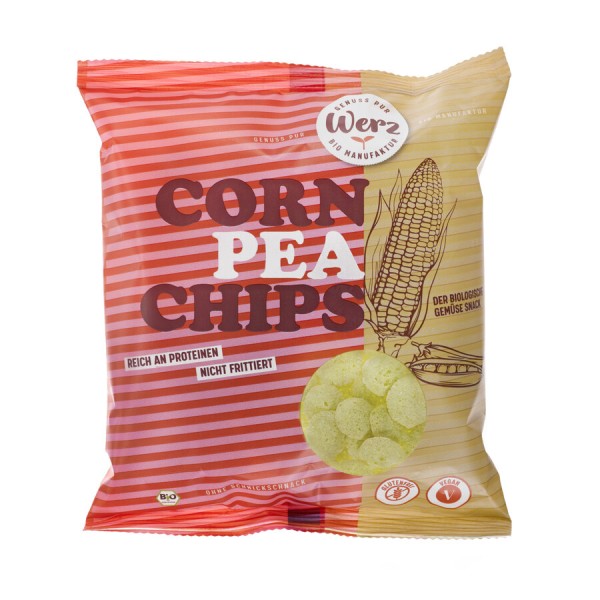 Werz Corn Pea Chips, 70 g Packung