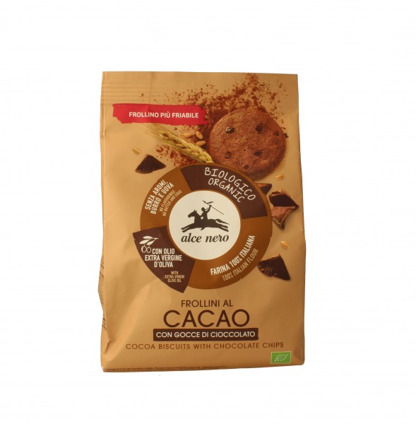 Alce Nero Mürbeteigkeks Kakao u. Schoko, 250 g Pac