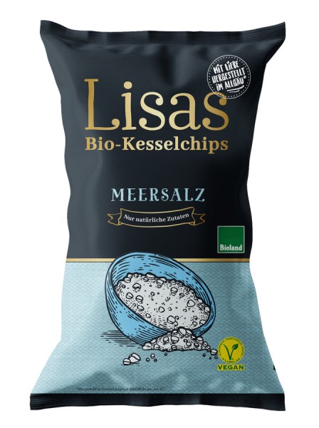 Lisas Bio-Kesselchips Meersalz, 125 g Packung