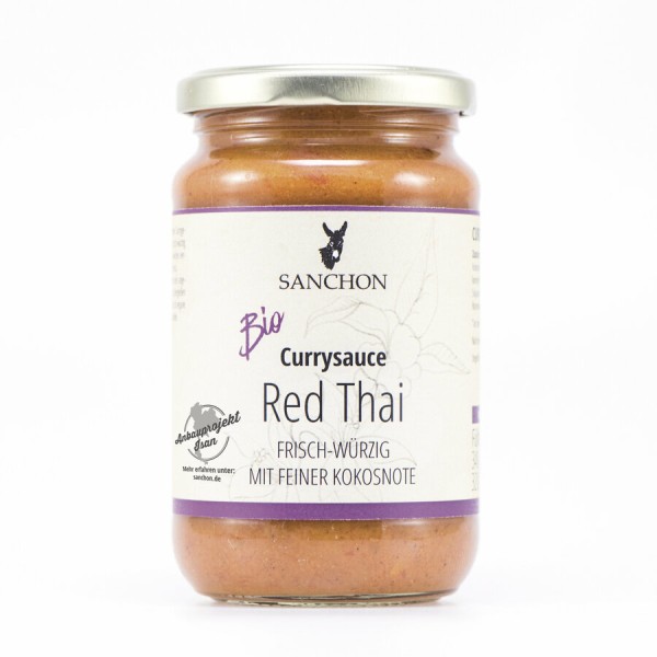 Sanchon Currysauce Red Thai, 340 gr Glas