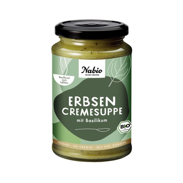 Nabio Erbsen Cremesuppe, 375 ml Glas