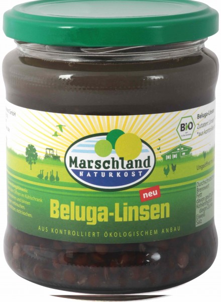 Marschland Beluga Linsen, 330 gr Glas (230 gr)