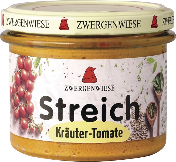 Zwergenwiese Kräuter-Tomate Streich, 180 gr Glas