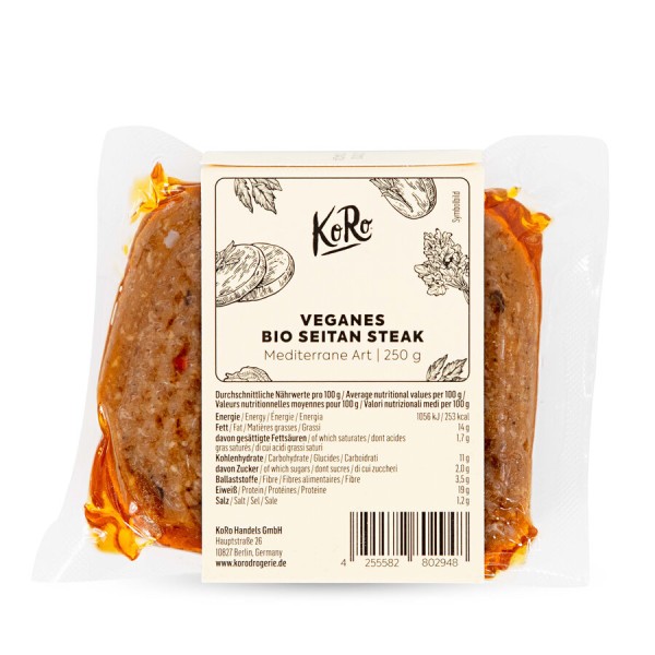 KoRo Handels GmbH Veganes Seitan Steak, 250 g Pack