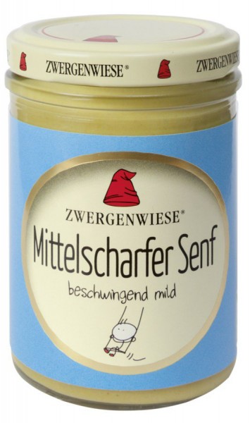 Zwergenwiese Mittelscharfer Senf, 160 ml Glas