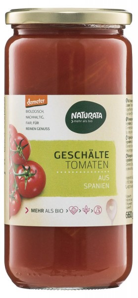 Naturata Tomaten geschält, in Tomatensaft, 660 gr