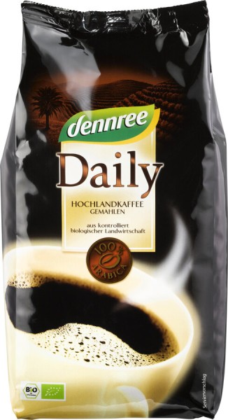 dennree Daily-Kaffee, gemahlen, 500 gr Packung