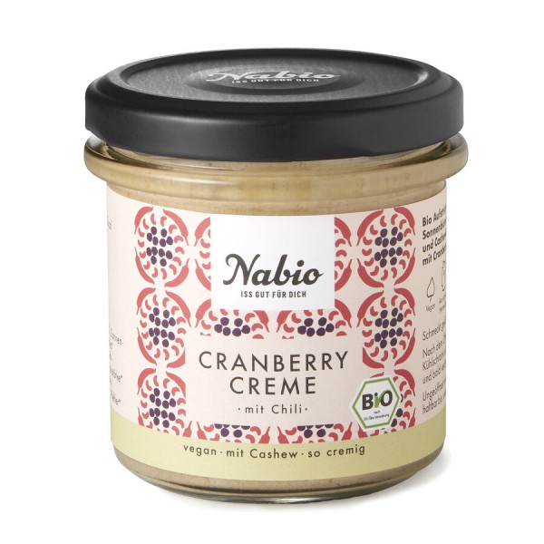 Nabio Cashew Cranberry Creme mit Chili, 135 g Glas
