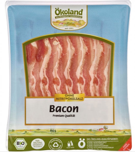 Ökoland Bio Premium-Bacon, 80 gr Packung