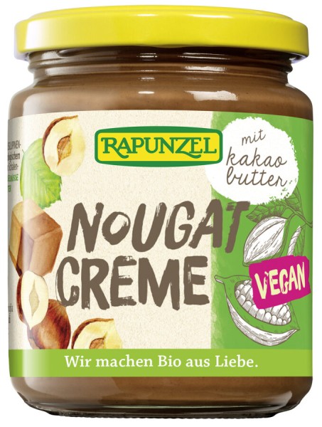 Rapunzel Nougat-Creme mit Kakaobutter, 250 gr Glas