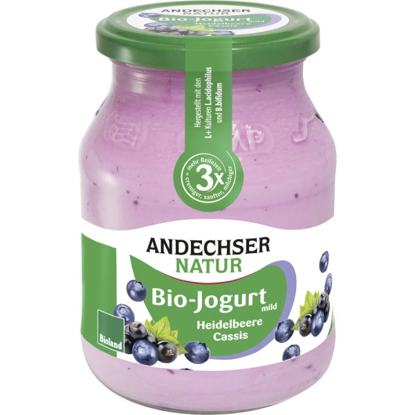 Andechser Natur Jogurt mild Heidelbeere-Cassis, 50