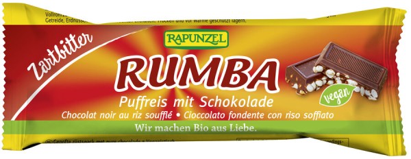 Rapunzel Rumba Puffreisriegel Zartbitter, 50 gr St