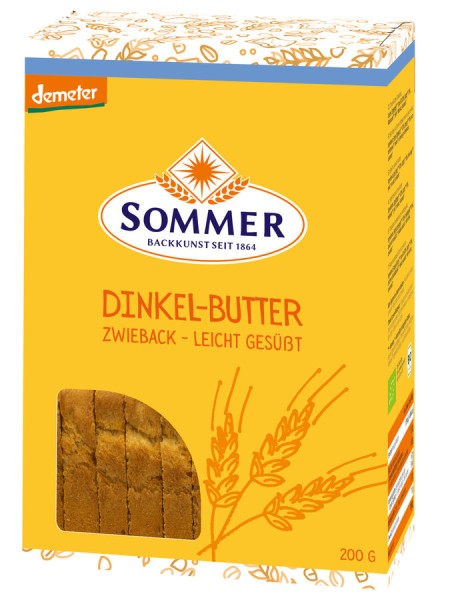 Sommer &amp; Co. Dinkel Butter Zwieback, demeter leich