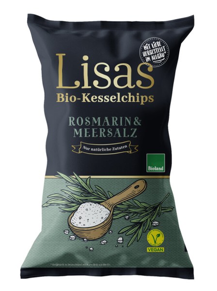 Lisas Bio-Kesselchips Rosmarin &amp; Meersalz, 125 g P