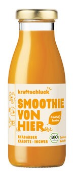 kraftschluck Smoothie Rhabarber, Karotte, Ingwer, 250 ml Flasche