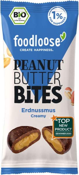 foodloose Peanut Butter Bites Erdnussmus, 40 gr St