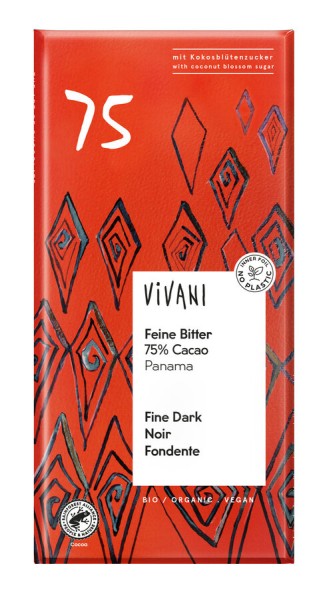 Vivani Feine Bitter 75%, 80 gr Stück
