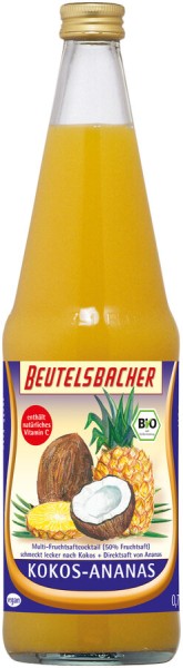 Beutelsbacher Kokos-Ananassaft, 0,7 ltr Flasche