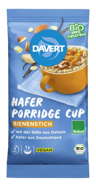 Davert Porridge-Cup Bienenstich , 65 g Packung