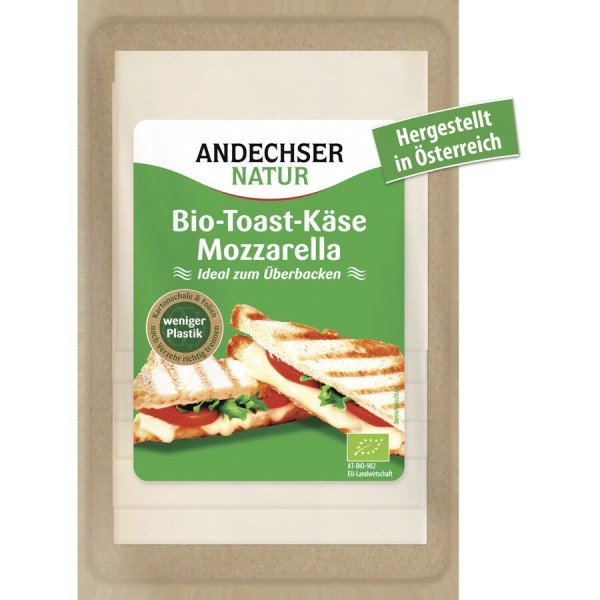 Andechser Natur Toast-Käse-Mozzarella, 150 g Packu